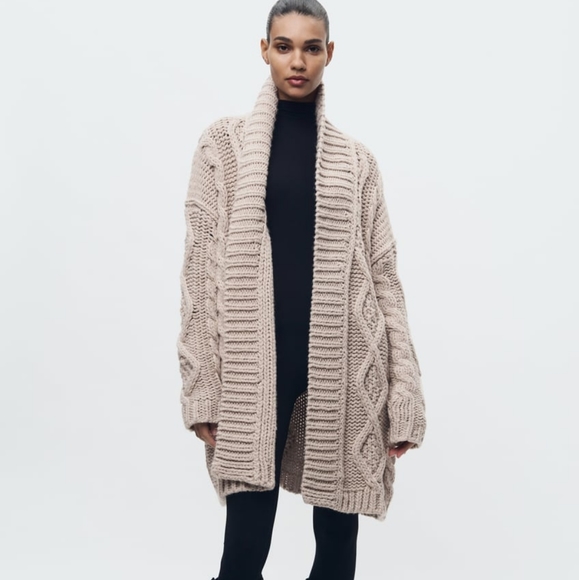 Zara Cable knit coat - Picture 3 of 11
